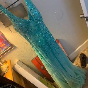 Blue prom dress sequin